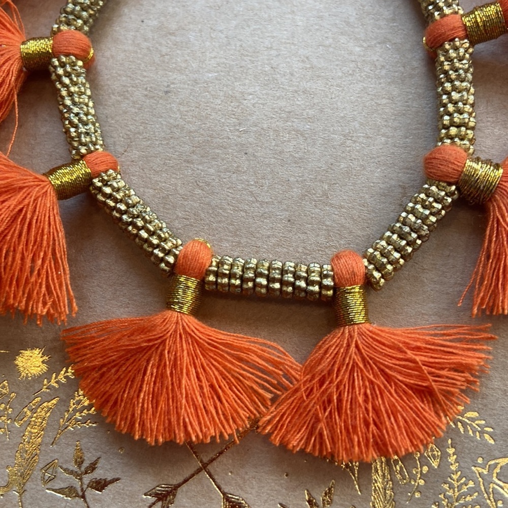 Shiraleah orange sun NWT tassel bracelet boho colorful - Picture 2 of 3